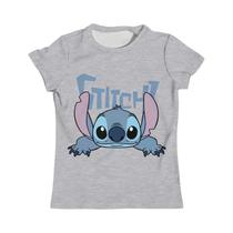 Camiseta Infantil Disney Stitch para Meninas (3-4 anos) - Manga Curta e Secagem Rápida