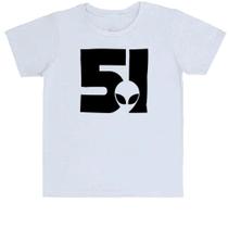 Camiseta Infantil Divertida Area 51 Logo ET
