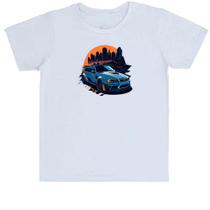Camiseta Infantil Divertida BMW Azul Sunset
