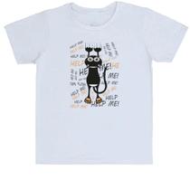 Camiseta Infantil Divertida Gato Cat Help Socorro