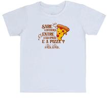 Camiseta Infantil Divertida Irônico Sabe a diferença de opinião e pizza