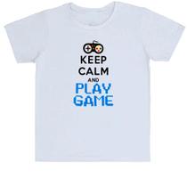 Camiseta Infantil Divertida Keep Calm and Play Game