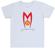 Camiseta Infantil Divertida Mach 5 Logo e contorno
