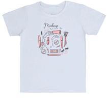 Camiseta Infantil Divertida Makeup pinceis e bases