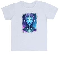 Camiseta Infantil Divertida Mulher Cerebro IA