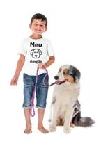 Camiseta infantil Dog Cachorro meu amigão frase Branca