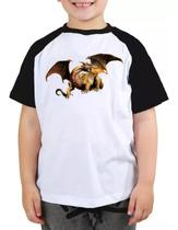 Camiseta infantil dragão camisa divertida dragon fun criança