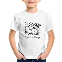 Camiseta Infantil Drummer in Training - Foca na Moda