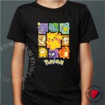 Camiseta Infantil e Adulto Personagens Pokemon
