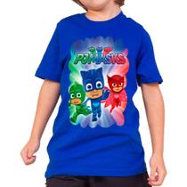 Camiseta infantil e Adulto PJ mask Blusa Unissex 100%