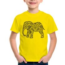 Camiseta Infantil Elefante Mandala - Foca na Moda