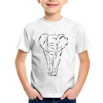 Camiseta Infantil Elefante Traços - Foca na Moda