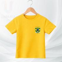 Camiseta Infantil Escudo Brasil Copa do Mundo Torcedor Mirim Camisa Brasil Estampa Colorida Unissex Camiseta Infantil Escudo Brasil Copa do Mundo Torcedor Mirim Camisa Brasil Estampa Colorida Unissex