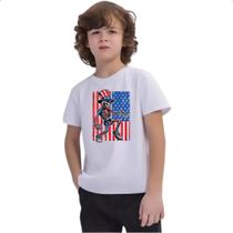 Camiseta Infantil Esqueleto Estados Unidos Vintage