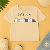 Camiseta Infantil Estamp Smile Gatinhos Fofo Lindo Sorriso Sorria Escola Creche Manga Curta Camiseta Infantil Estamp Smile Gatinhos Fofo Lindo Sorriso Sorria Escola Creche Manga Curta