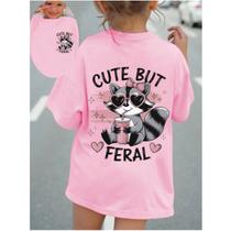 Camiseta Infantil Estampa Cute But Feral 675 Moda Kids Alegre Estampa Fofa Conforto e Estilo Camiseta Infantil Estampa Cute But Feral 675 Moda Kids Alegre Estampa Fofa Conforto e Estilo