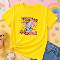 Camiseta Infantil Estampa Elefantinha Totally Adorable 1545 Animais Crianças Adorável Fofo Delicado Camiseta Infantil Estampa Elefantinha Totally Adorable 1545 Animais Crianças Adorável Fofo Delicado