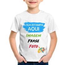 Camiseta Infantil Estampa Personalizada (Imagem, frase ou foto) - Foca na Moda