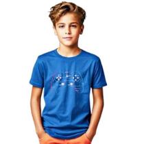 Camiseta Infantil Estampada Controle Gamer Manga Curta 100% Algodão