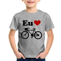 Camiseta Infantil Eu Amo Bicicleta - Foca na Moda