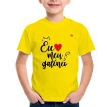 Camiseta Infantil Eu amo meu gatíneo - Foca na Moda