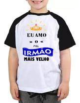 Camiseta infantil eu amo meu irmão mais velho camisa coroa