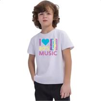 Camiseta Infantil Eu amo musica anos 80