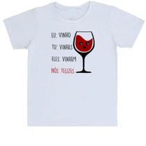 Camiseta Infantil Eu vinho tu vinhas eles vinham Camiseta Infantil Eu vinho tu vinhas eles vinham
