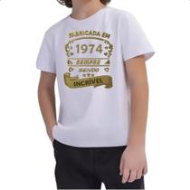 Camiseta Infantil Fabricada em 1974 sendo incrivel - Alearts