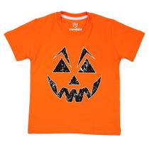 Camiseta Infantil Fantasia Abóbora Halloween Brilha Escuro Minideia