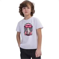 Camiseta Infantil Fantasma chuva de rosas