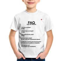 Camiseta Infantil FAQ Dia de Prova - Foca na Moda