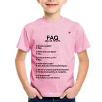 Camiseta Infantil FAQ Dia de Prova - Foca na Moda