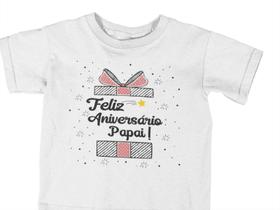 Camiseta Infantil Feliz Aniversário Papai Branca