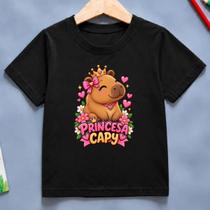 Camiseta Infantil Feminina Algodão Estampada Princesa Capy - PEQUENO URSO Camiseta Infantil Feminina Algodão Estampada Princesa Capy - PEQUENO URSO