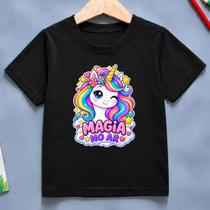 Camiseta Infantil Feminina Algodão Estampada Unicórnio - PEQUENO URSO Camiseta Infantil Feminina Algodão Estampada Unicórnio - PEQUENO URSO