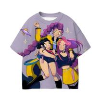 Camiseta Infantil Feminina Kpop Demon Hunters, Camiseta De Desenho Animado Harajuku, Top De Verão De