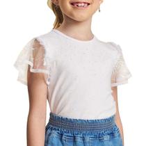 Camiseta Infantil Feminina Kukiê Cotton Strass e Paetê 75875