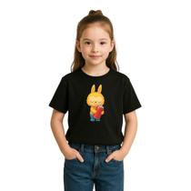 Camiseta Infantil Feminina Labubu Refrigerante Novidade Moda Camiseta Infantil Feminina Labubu Refrigerante Novidade Moda