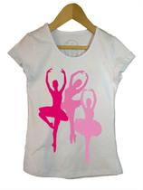 Camiseta Infantil Feminina Manga Curta Bailarinas