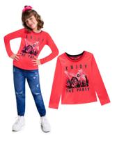 Camiseta Infantil Feminino Manga Longa em Meia Malha Kyly Camiseta Infantil Feminino Manga Longa em Meia Malha Kyly