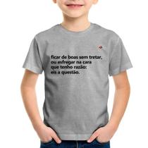 Camiseta Infantil Ficar de boas sem tretar - Foca na Moda