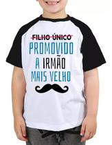 Camiseta infantil filho único promovido a irmão mais velho