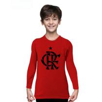 Camiseta Infantil Flamengo Manga Longa Vermelha Unissex