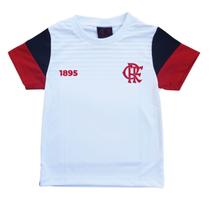 Camiseta Infantil Flamengo Oficial 1895 Branca Braziline