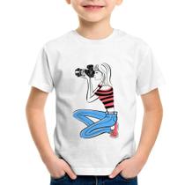 Camiseta Infantil Fotógrafa Art - Foca na Moda