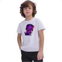 Camiseta Infantil Frankstein Neon Art Face Camiseta Infantil Frankstein Neon Art Face