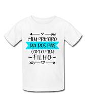 Camiseta infantil Frases Primeiro Dia dos Pais com Meu Filho Herói Papai Pai