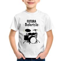 Camiseta Infantil Futura Baterista - Foca na Moda
