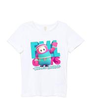 Camiseta Infantil Game Fall Guys cor branca